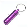 Keychains mode -accessoires waterdichte sleutelhanger aluminium pil doos kas fles cache houder container sleutelhangerse geneeskunde pakket gezondheidszorg