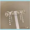 Charm juvelryfactorya8rc mode diamant design bowknot nisch pärla örhänge nettröd trend mångsidiga örhängen för kvinnor droppleverans 2021 cr