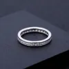 Gem's Ballet EF Kleur 2.0mm Moissanite Round Kanaal Eternity Ring 925 Sterling Silver Wedding Engagement Rings Fine Jewelry