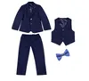 New Boys Black Wedding Sets Dzieci Prom Formal Party Blue Tuxedo Suit 3 PCSSet Coatvestpants8523595