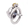 NXY Sex Chastity devices 304 stainless steel male chastity device super small short penis cage hidden lock ring sex toy 1204