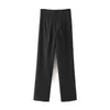 Fashion Black Striped Suit Pants Women Office Wear High Waist Long Work Trousers Zipper Fly Ladies Pleated Casual 210515