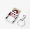 Personnalisé Sublimation vierge cadre Photo porte-clés coeur pendentif Portable transfert de chaleur Album porte-clés bricolage cadeau porte-clés