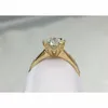 14K Yellow Gold Round Brilliant Cut Moissanite Jewelry Snowflake style Engagement Anniversary Ring