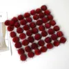 4cm Mink Fur Ball Party Favor fluffy Pom Poms Plush pompon Keychain Car Keyring Bag dress Earrings Accessories