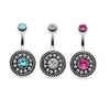 5 kleuren strass roestvrijstalen sieraden navelstaven zilveren navelpiercing navel piercing sieraden bohemien