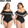 Kobiety Swimsuit Plus Size Push Up Swimmwear Duże Duże Plusize Garnitury Kostiumy Beachwear Kąpiel dla Famale 210712