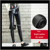 Odzież odzież kropla Dostawa 2021 Moda damska Czarny Plus Veet Zagęszczający Spodnie Skórzane Wysokiej Talii Slim Odchudzanie Ciasne stopy Sexy Legginsy