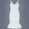 女性のための包帯ドレス夏の白いボディコンのドレスマーメイド黒赤いセクシーパーティードレスイブニングクラブの誕生日の衣装210608