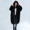 Manteau de fourrure d'hiver surdimensionné femmes Parka longue veste chaude manteaux à capuche vêtements d'extérieur amples Casaco Feminino