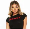 Honey Red Letters Imprimer Coton Casual Funny T-shirt pour Lady Top Tee Hipster Tumblr Femmes Summer Fashion Graphic 210607