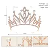 2022 Brudbröllop Headpieces Silver Gold Sweet 15 Girls Wear Tiara 14.5 * 8.5cm Kristaller Pärlor Lady Pageant Crown Födelsedag Jul Halloween