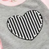 Winter Style Zestawy Dzieci Dorywczo Z Długim Rękawem Patchwork Frezowanie T-shirt List Różowe Spodnie Cute 2 sztuk Dziewczyny Ubrania 1-6t 210629