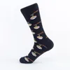 Men's Socks PEONFLY Brand Quality Happy Striped Noodle Plants Men Combed Cotton Calcetines Largos Hombre