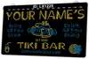 LX1225 Your Names Mug Tiki Bar Come Early Stay Late Light Sign Dual Color 3D Engraving
