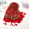 Sciarpa stampata Donna Autunno Caldo Nappa Sciarpe Donne di lusso Hijab musulmano Bandana turbante islamico di grandi dimensioni 180 * 85 cm