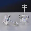 Klassieke Vrouwelijke Gemaakt Moissanite Diamanten Stud Oorbellen Voor Vrouwen Mode 925 Sterling Zilveren Bruiloft Sieraden Earring292i