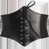 Riemen Vrouwen Corset Brede Riem Pu Lederen Body Tailleband Zwart Sexy Afslanken Elastische Taille Voor Jurk Goth Feminin Cinto sobretudo