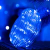 Strings Outdoor Solar Powered Copper Wire Tube String Light Beads 7m 12m Waterproof Rope Strip Christmas Tree Garden Decoration Garland