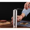 Taşınabilir manuel kahve öğütücüler mini paslanmaz çelik el kranklı deniz tuzu karabiber öğütücü sichuan biber taşlama makinesi el yapımı kahve aracı zl0026sea
