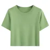 Net Red Gestricktes kurzes T-Shirt NV Duan Xiu Ins Ultra-Huo Gang Wind Simple Priming Solid Color Slim Shirt 210420