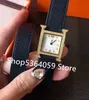 Montre en cuir véritable orange double couche, marque de luxe, montre à chiffres romains, cadeau pour filles et femmes