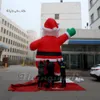 Outdoor House Roof Decorative Inflatable Santa Claus 4m Height Air Blown Father Christmas Model For Building Xmas Decoration