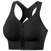 Sport Bra Front Zipper Shocksäker samling Running Underkläder Hål Mjuk Vacker Back Yoga Outfit