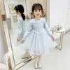 Girls Princess Robe Mesh pour Fille Dentelle Enfants Costume 6 8 10 12 14 210528