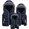 Ouder-kind matching outfits hooded kind vest katoen baby meisjes jongens vest kinderen jas kinderen bovenkleding voor 100-180 cm 211203