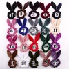 120 stks / partij fluwelen scrunchie meisjes bunny oor rubberen bands accessoires gom voor vrouwen stropdas haar ring touw paardenstaart houder