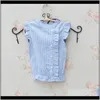 Clothing Baby Kids Maternity Drop Delivery 2021 Girls Summer Cotton Striped Shirt Casual Blouse Sleeveless Button Design Shirts For Teenager