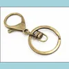 Chaveiros Moda Aessórios 5 pçs / lote 30mm Chave Anel Longo 70mm Clássico 8 Cores Banhado Lobster Clasp Gancho Corrente de Jóias Fazendo para Keychain C1