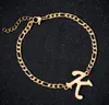 A-Z 26 Alphabet Pendant Stainless Steel Link Bracelets Metal English Letters Couple Bracelet for Men Women