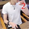 Short-sleeved t-shirt men's tide brand personality fashion summer wild ice silk material hollowing 210420