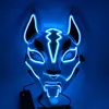 2021 Halloween LED świecące zimne światło Glow Fox Cosplay Party Scary Mask Mask Akcessories Toys for Adult400