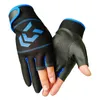 1 Pair 3 Cut Finger Fishing Gloves Breathable Quick Drying Anti-slip Waterproof For Unisex Finger Glove J0006