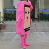 Fun Outfit Suit Pink Phone Mascot Costume Halloween Christmas Fancy Party Cartoon Character Outfit Suit Adult Women Men Dress Carnival Unisex