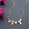 Hänge halsband mode flygande fågelblomma halsband vacker svälja olivgren för kvinnor djur vintage handgjorda smycken285l