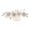 Mogaku Elegant Wedding Bridal Combs Headdress для женщин Party Prom Prom Crystal Ювелирные Изделия Цветочные булавки для волос Горчуждающиеся