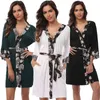 Automne Femmes Courtes Robes De Coton Sexy Kimonos Peignoirs Doux Modal Lingerie Vêtements De Nuit Légère Maternité Housecoat Loungewear 210831