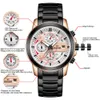 Moda Watch dla Mężczyzn Ze Stali Nierdzewnej Designer Wristwatch Męskie Top Marka Luksusowy Wodoodporny Chronograf Sportowy Relogio Masculino X0625