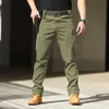 Pantaloni tattici da uomo Multi tasca elastico in vita militare militare cargo Pantaloni da combattimento SWAT impermeabili Pantaloni da trekking per escursionismo all'aperto 210715