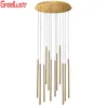 Lampes suspendues Minimaliste Or Led Lustres Lumière Moderne Maison Déco Escalier Lampe Suspendue Loft Lustre Industriel Éclairage Intérieur Lustr