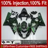 Body Injectievorm voor Suzuki GSXR-750 GSXR 750CC 600CC 750 600 cc 2004 2005 43NO.24 GSXR600 GSXR750 K4 04 05 GSXR-600 GSX-R750 2004-2005 OEM Fairing Kit Green Flames