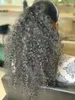 Fabulous African american Ponytails Ombre Highlighted blonde Curly Puff Bun Drawstring Ponytail Sliver Grey Human Hair Extensions hot 140g