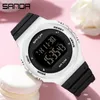 SANDA Luxury Sport Military Women's Watches 5ATM Waterproof White Fashion Electronic Watch for Female Clock Relogio Feminino G1022