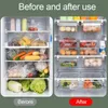 Plastic Clear Fridge Organizer Slide Under Shelf Drawer Box Rack Holder Refrigerator Kitchen Fruit Food Storage 40a 211112