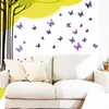 Adesivi murali Art Design Decalcomania 3D Farfalla Decorazioni per la casa Decorazione della stanza 12 pezzi (Viola)
