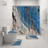 Nyaa 4 PCS Мозаика украшения душевой занавеска с пьедесталом крышка туалетной крышки коврик для ванной комнаты для декора ванной комнаты T200612239Q
